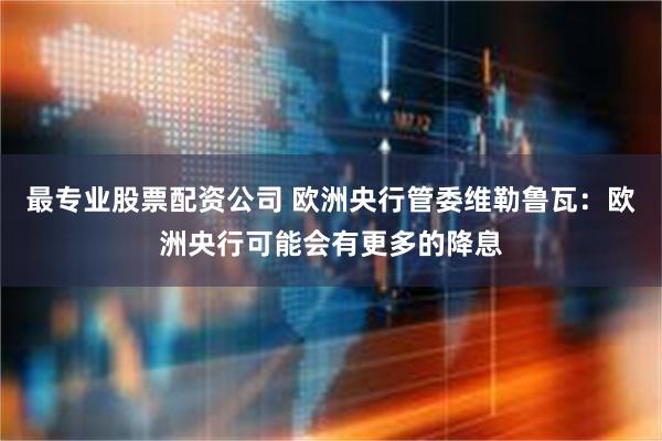 最专业股票配资公司 欧洲央行管委维勒鲁瓦：欧洲央行可能会有更多的降息